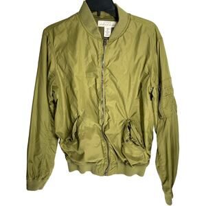 HM Bomber Womens Jacket Size S Green Full Zip Modern Minimalist Everyday